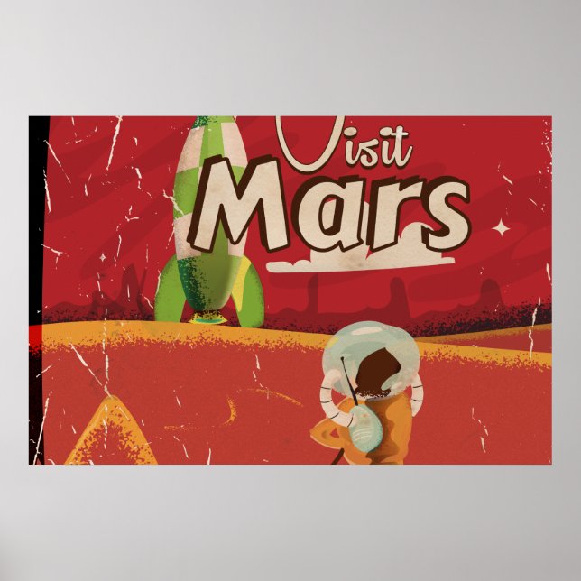 Mars Vintage Travel Poster (Front)