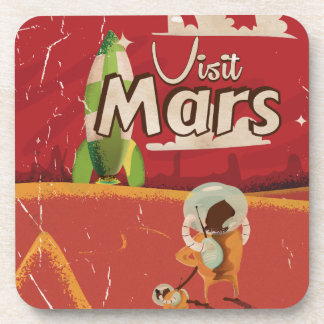 Mars Vintage Travel Poster Coaster