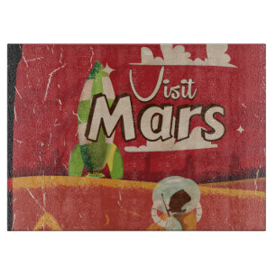 Mars Vintage Travel Poster Cutting Board