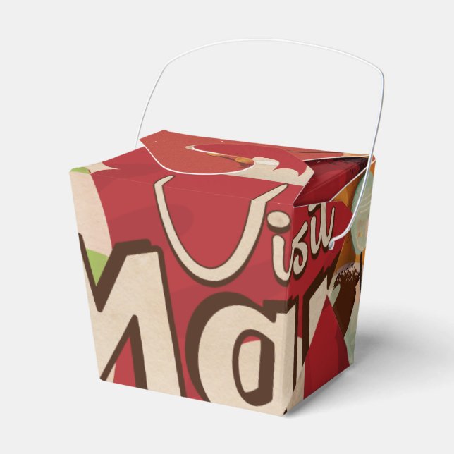 Mars Vintage Travel Poster Favour Box (Front Side)