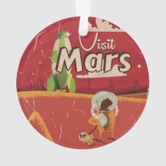 Mars Vintage Travel Poster Ornament