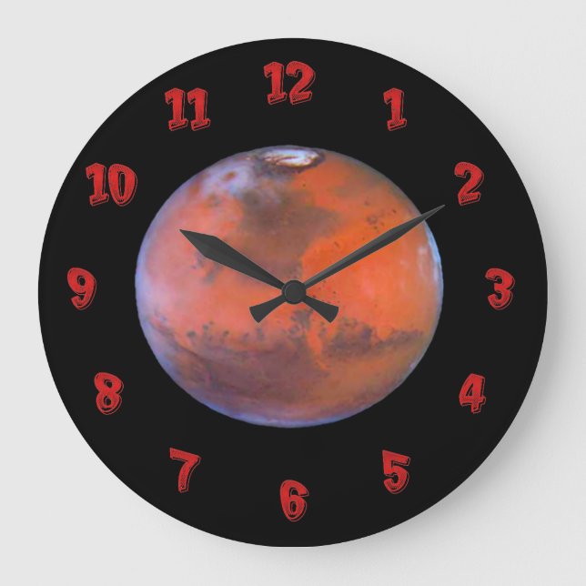 Mars Wall Clock. Large Clock (Front)