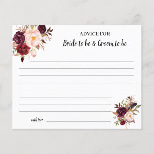 Marsala Advice for Couple Bridal Shower Card