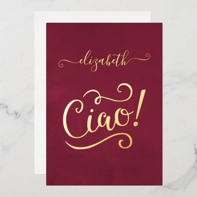 Marsala and Gold Italian Wine Bridal Shower (Front/Back)