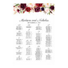 Marsala and Pink Floral Alphabetical Seating Chart