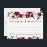 Marsala and Pink Floral Wedding Advice Cards<br><div class="desc">Our marsala, burgundy, and wine floral "Advice for the Bride and Groom" cards are a sweet activity to have a wedding reception or bridal shower. The wording is completely customisable. Use Zazzle's "Personalise this template" tool to change the wording if you would like. Be sure to check out our large...</div>