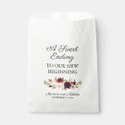Marsala and Pink Floral Wedding Favour Bags