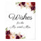 Marsala and Pink Floral Wedding Wishes Sign Poster