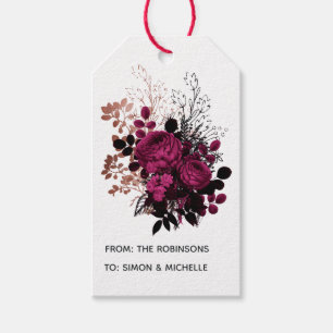 Marsala and Rose Gold Floral Gift Tags