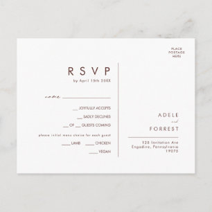 Marsala Autumn Floral Navy Menu Choice RSVP Card