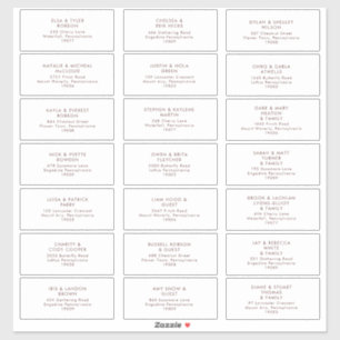 Marsala Autumn Floral   White Guest Address labels