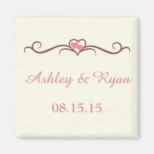 Marsala, Blush & Ivory Custom Square Magnet