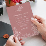 Marsala Blush Modern Simple Wedding Invitation<br><div class="desc">Marsala Blush Modern Simple Wedding Invitation</div>
