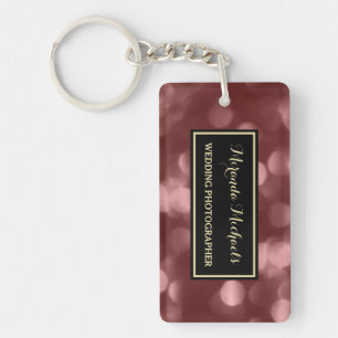 Marsala Bokeh Wedding Photographer Key Ring