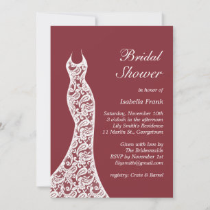 Marsala Bridal Shower Invitation