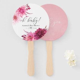 Marsala - Burgundy and Blush Autumn Baby Shower Hand Fan