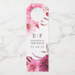 Marsala - Burgundy and Blush Autumn Wedding Favour Bottle Tag