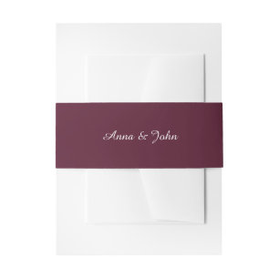 Marsala Burgundy Belly Bands Invitation Belly Band