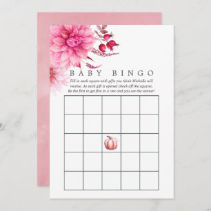 Marsala - Burgundy & Blush Autumn Fall Baby Bingo Invitation