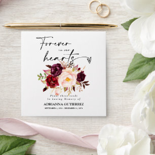 Marsala Burgundy Boho Seed Packet Memorial Funeral Envelope