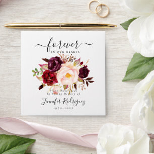 Marsala Burgundy Boho Seed Packet Memorial Funeral Envelope