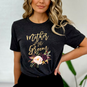 Marsala burgundy Floral Mother of the Groom T-Shirt