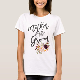 Marsala burgundy Floral mother of the groom T-Shirt