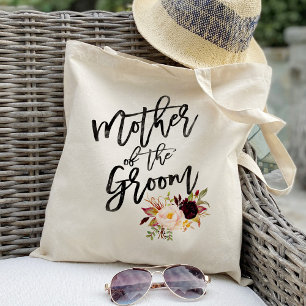 Marsala burgundy Floral mother of the groom Tote Bag