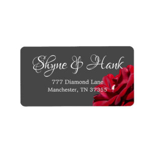 Marsala Burgundy Floral Wedding Address Labels