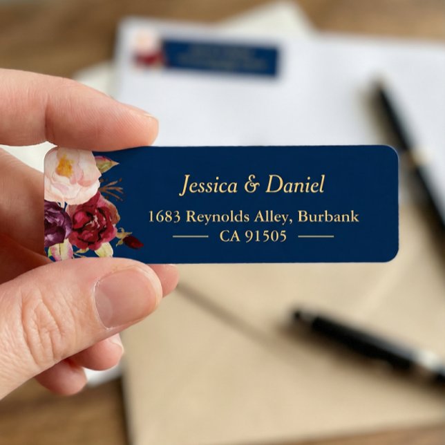 Marsala Burgundy Pink Floral Navy Blue (Creator Uploaded)