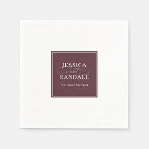 Marsala Burgundy Red Classic Elegance Wedding Napkin