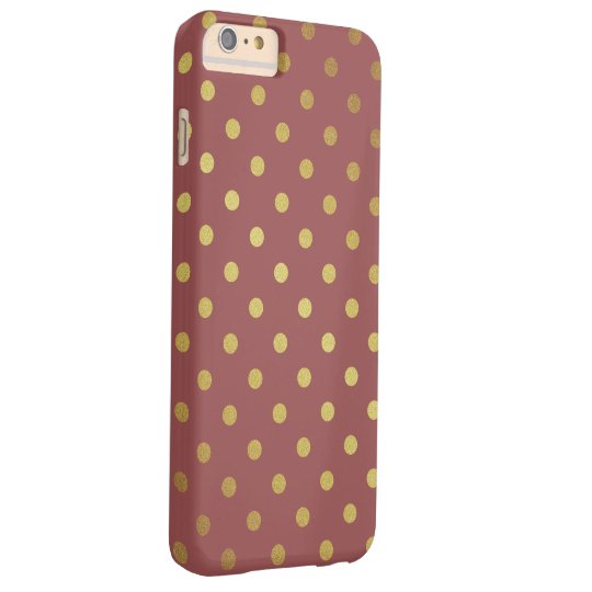Marsala - Colour of the Year 2015 - Gold Polka Barely There iPhone 6 Plus Case