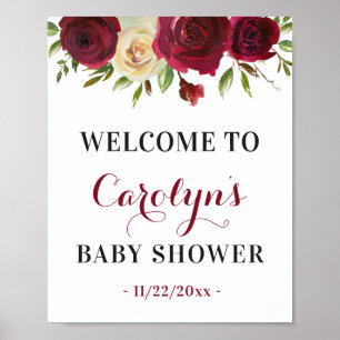 Marsala Fall Baby Shower Sprinkle Welcome Sign