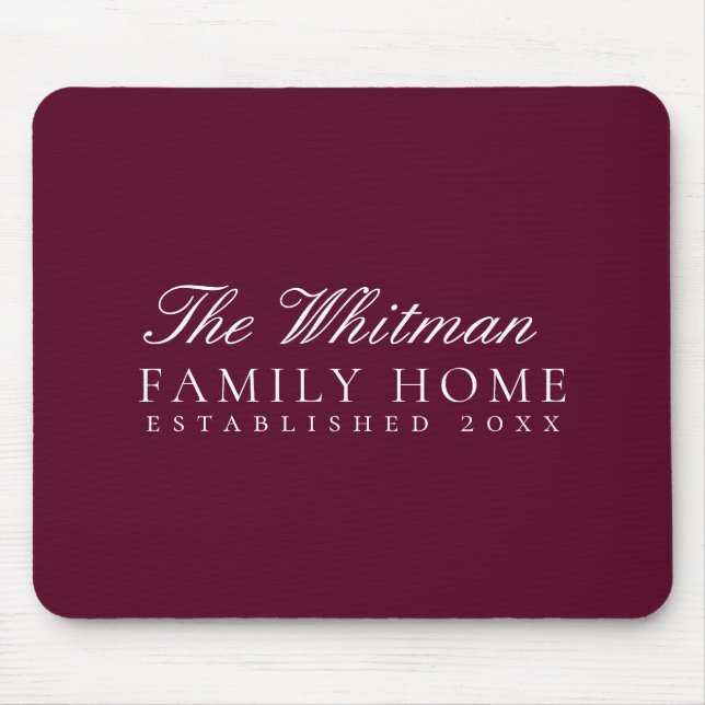Marsala Family Home Mouse Mat (Front)