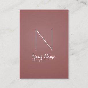 Marsala Fancy Stunning and Monogrammed Business Card
