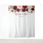 Marsala Floral Greenery wedding photo backdrop