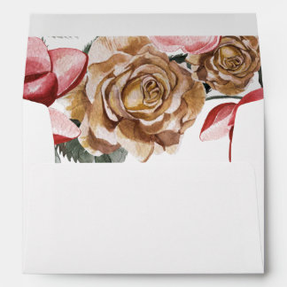 Marsala Floral Wedding Invitation Envelopes