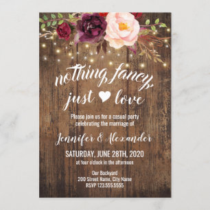 Marsala Floral Wedding Reception Invitation