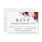 Marsala Floral Wedding RSVP Cards with Song Choice