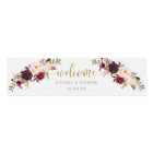 Marsala Floral Wedding Welcome Water Bottle Label