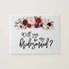 Marsala Florals | Bridesmaid Proposal Puzzle