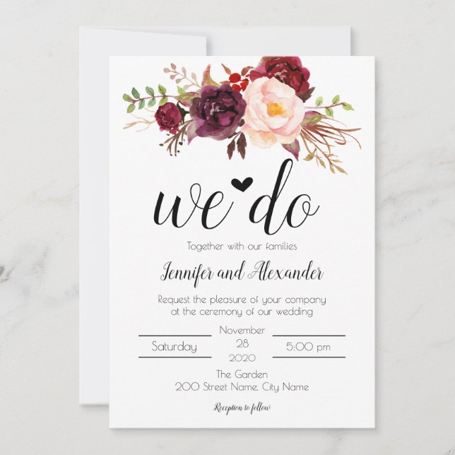 Marsala Flowers Wedding (Front)