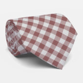 Marsala Gingham Check - Diagonal Pattern Tie (Rolled)