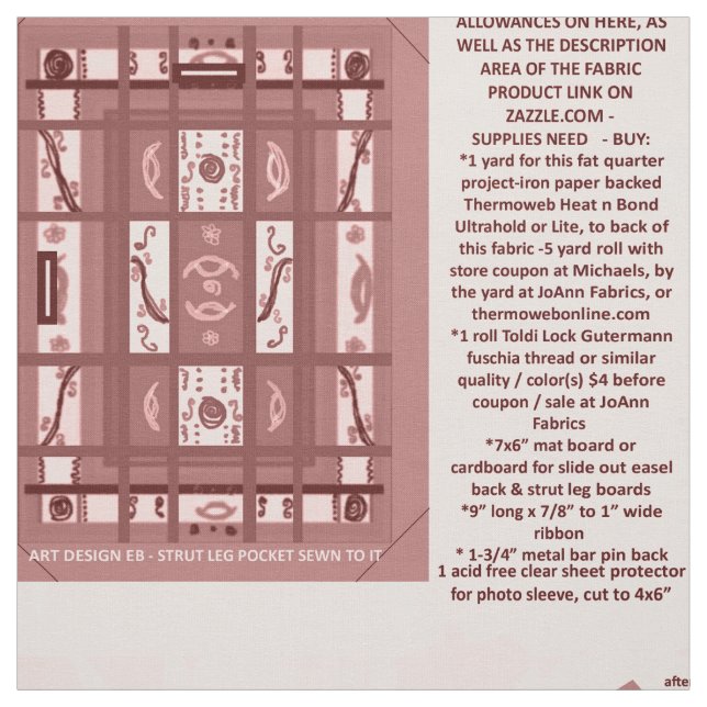 Marsala Girl Power Cut & Sew Photo Frame Pattern Fabric (Swatch)