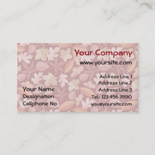 Marsala leaves pattern business card