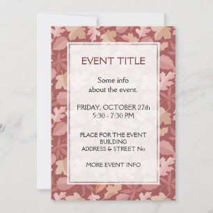 Marsala leaves pattern invitation