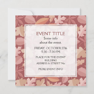 Marsala leaves pattern invitation