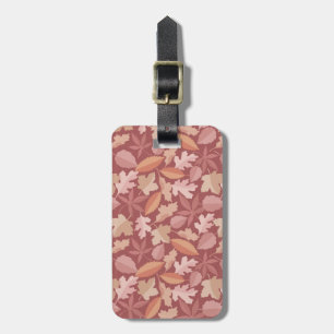 Marsala leaves pattern luggage tag