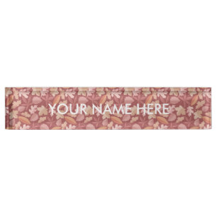 Marsala leaves pattern nameplate