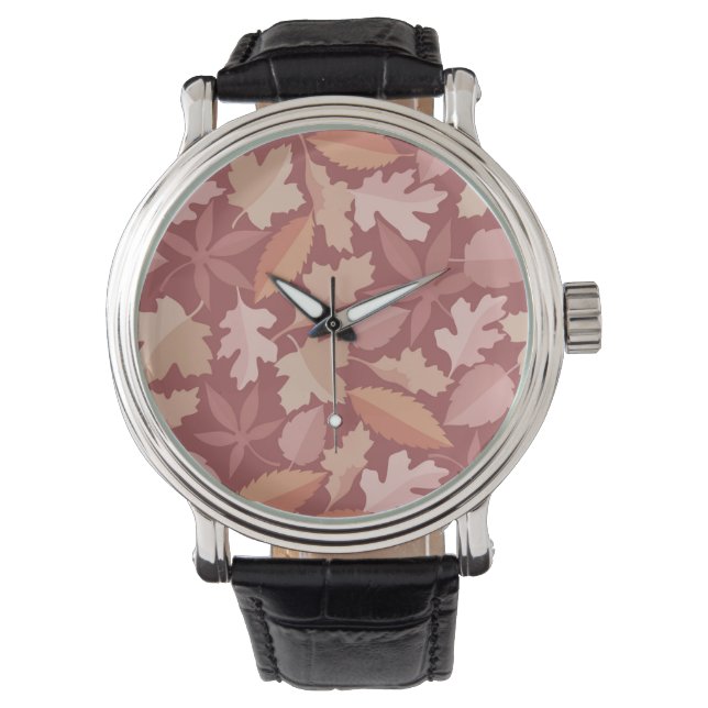 Marsala leaves pattern watch (Front)